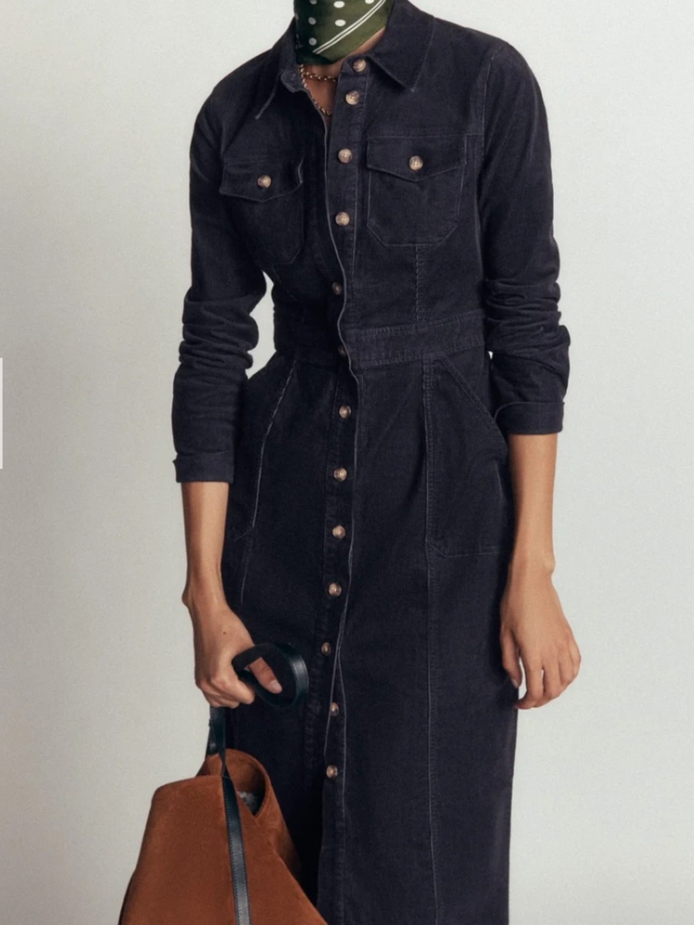 Boden Fleur Cord Midi Dress